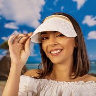 Дамска лятна козирка в бяло