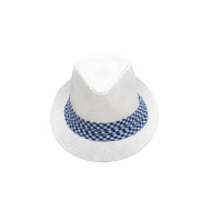 Класическо Лятно бомбе в бяло с лента на райе 