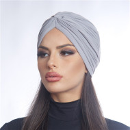 Дамски тюрбан светло сив