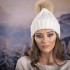 Дамска зимна шапка плетена в бяло