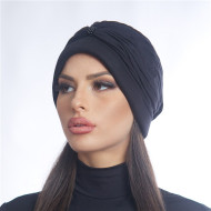Дамски тюрбан с перлички черен