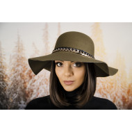 Дамска филцова капела масленозелена