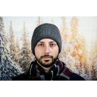 Тъмносива мъжка зимна шапка