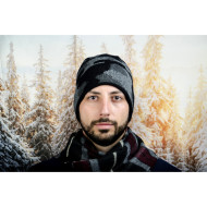 Мъжка зимна шапка сив камуфлаж