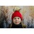 Червена зимна плетена шапка за момичета