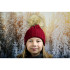  Зимна плетена шапка за момичета бордо