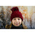 Детска зимна шапка за момичета в бордо