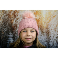 Розова детска зимна шапка за момичета