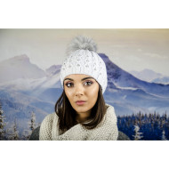 Зимна дамска шапка еко пух и полар сива Зимна дамска шапка еко пух и полар сива