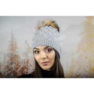 Зимна дамска шапка ангора в сиво Зимна дамска шапка ангора в сиво