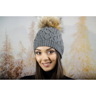 Зимна дамска шапка ангора в тъмносиво