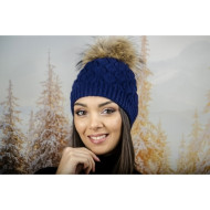 Зимна дамска шапка ангора в синьо