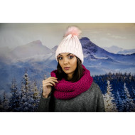 Дамски цикламен зимен шал тип яка