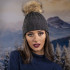 Дамска плетена зимна шапка цвят графит