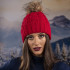 Дамска зимна шапка червена