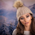Дамска зимна шапка в светлокафяво