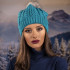 Дамска зимна шапка с еко пух синя