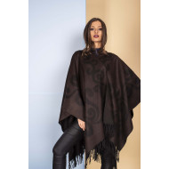 Дамски двулицев зимен шал тип пончо
