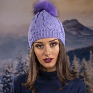Дамска зимна шапка тъмнолилава