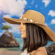 Дамска лятна капела с миди в кафяво