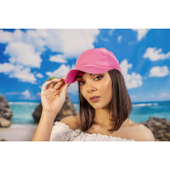 Розова изчистена  шапка с козирка 