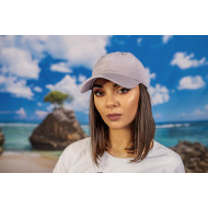 Шапка с козирка полиестер в сиво