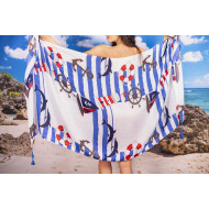 Плажен шал с морски дизайн Плажен шал с морски дизайн
