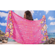 Ефирен плажен шал в тъмнорозово Ефирен плажен шал в тъмнорозово