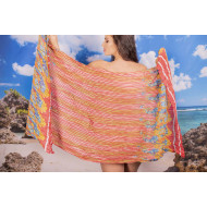 Ефирен плажен шал в цвят корал Ефирен плажен шал в цвят корал