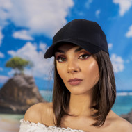 Дамска шапка с козирка в тъмносиньо