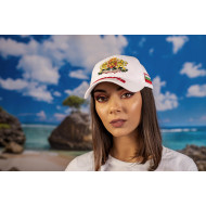 Шапка с козирка България в бяло