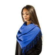 Тъмносин дамски едноцветен шал
