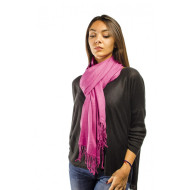 Розов дамски едноцветен шал
