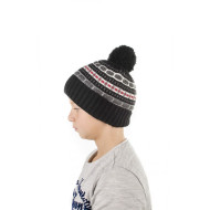 Детска зимна шапка с помпон в черно