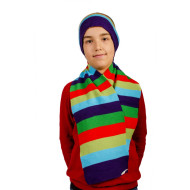 Шарен детски комплект шапка и шал