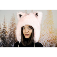 Розова зимна шапка анимал Розова зимна шапка анимал