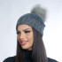 Дамска зимна шарена шапка с еко пух 