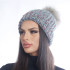 Дамска зимна шарена шапка с еко пух 