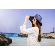 Лятна дамска козирка регулируема с лепки в синьо Лятна дамска козирка регулируема с лепки в синьо