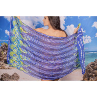 Ефирен плажен шал в синьо Ефирен плажен шал в синьо