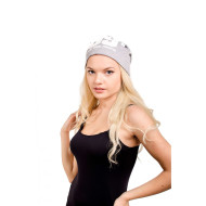 Скейтърска шапка виснала сива с надпис