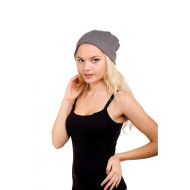 Скейтърска шапка виснала тъмносива изчистена